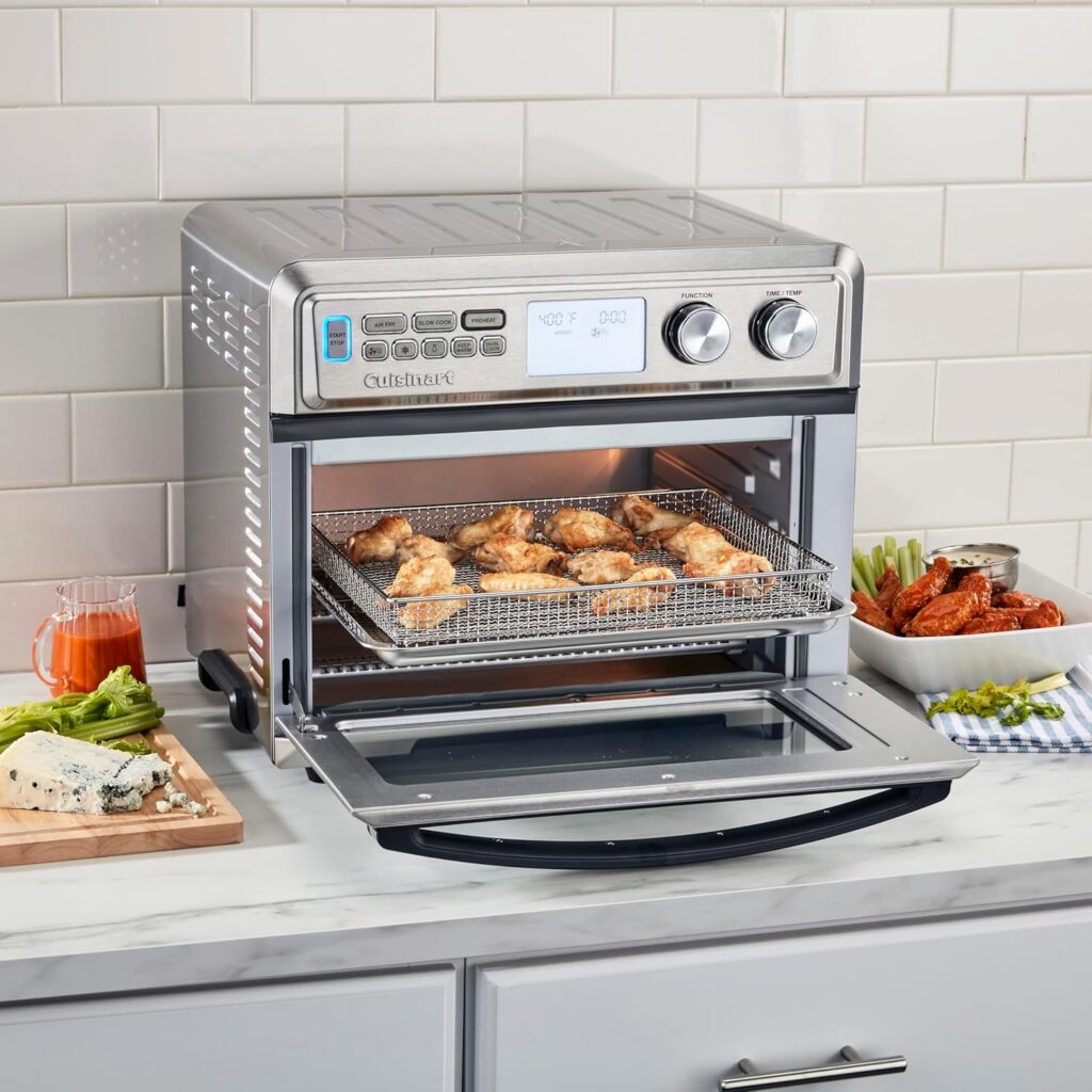 Cuisinart Air Fryer Toaster Oven with Extra-Large Capacity, 1800W Stainless Steel Oven with Digital Display, Bake, Broil, Roast Air Fry Options, Adjustable Temperature, TOA-95NAS Cuisinart Air Fryer Toaster Oven with Extra-Large Capacity, 1800W Stainless Steel Oven with Digital Display, Bake, Broil, Roast Air Fry Options, Adjustable Temperature, TOA-95NAS