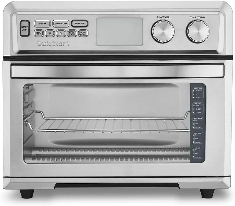 Cuisinart Air Fryer Toaster Oven with Extra-Large Capacity, 1800W Stainless Steel Oven with Digital Display, Bake, Broil, Roast Air Fry Options, Adjustable Temperature, TOA-95NAS Cuisinart Air Fryer Toaster Oven with Extra-Large Capacity, 1800W Stainless Steel Oven with Digital Display, Bake, Broil, Roast Air Fry Options, Adjustable Temperature, TOA-95NAS