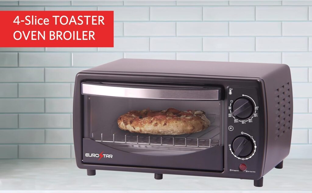 EUROSTAR TO900B 4-Slice Toaster Oven Broiler, Black EUROSTAR TO900B 4-Slice Toaster Oven Broiler, Black