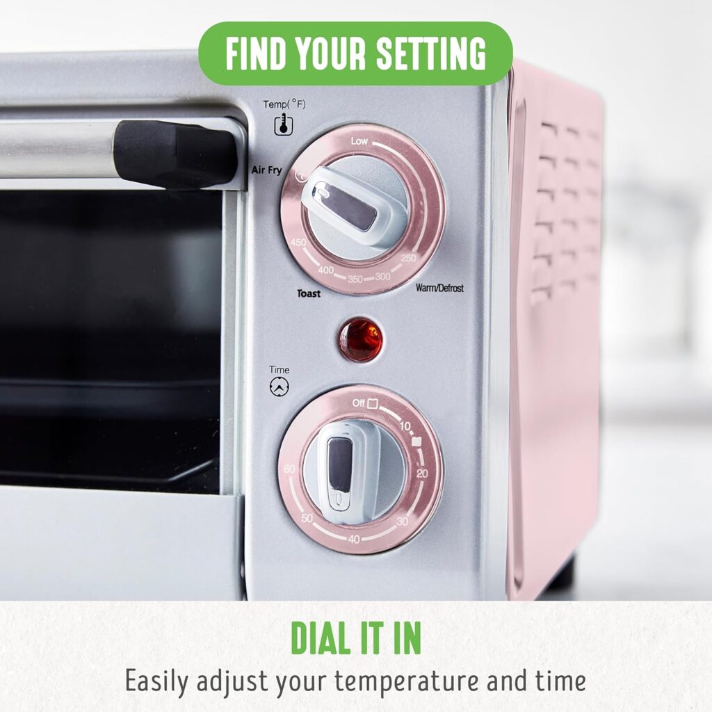 GreenLife Countertop Toaster Oven Air Fryer Stainless Steel, Healthy Ceramic Nonstick, PFAS Free, Tray Basket, Bake, Broil, Reheat, Adjustable Temp Time Control, Auto Shutoff, Pink GreenLife Countertop Toaster Oven Air Fryer Stainless Steel, Healthy Ceramic Nonstick, PFAS Free, Tray Basket, Bake, Broil, Reheat, Adjustable Temp Time Control, Auto Shutoff, Pink