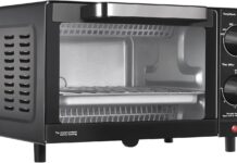 Small countertop oven for small families, easy-clean toaster oven with multiple settings, breakfast heating