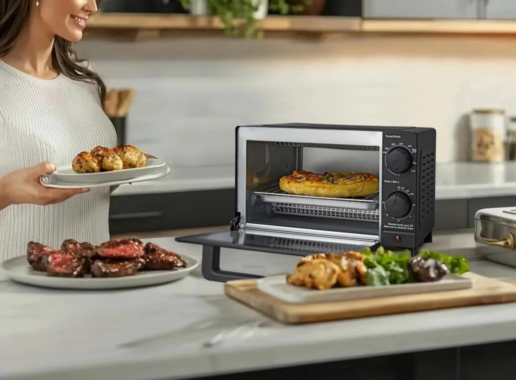 small countertop oven for small families, easy-clean toaster oven with multiple settings, breakfast heating small countertop oven for small families, easy-clean toaster oven with multiple settings, breakfast heating