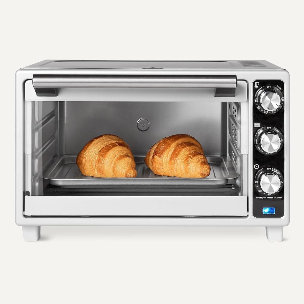 Amazon Basics 6-Slice 23-QT Toaster Oven with Built-In Air Fryer, 7-In-1 Cooking Options, 60-Min Timer Adjustable Temperature (200°F - 450°F), With Accessories, 1500W, Stainless Steel, Silver/Gray Amazon Basics 6-Slice 23-QT Toaster Oven with Built-In Air Fryer, 7-In-1 Cooking Options, 60-Min Timer Adjustable Temperature (200°F - 450°F), With Accessories, 1500W, Stainless Steel, Silver/Gray