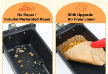 BYKITCHEN Air Fryer Disposable Paper Liners for Ninja Dual Airfryer, 100PCS Rectangle Air Fryer Parchment Paper Sheets for Ninja DZ201/DZ401/DZ550/SL401 & More, Ninja Airfryer Double Stack Accessories