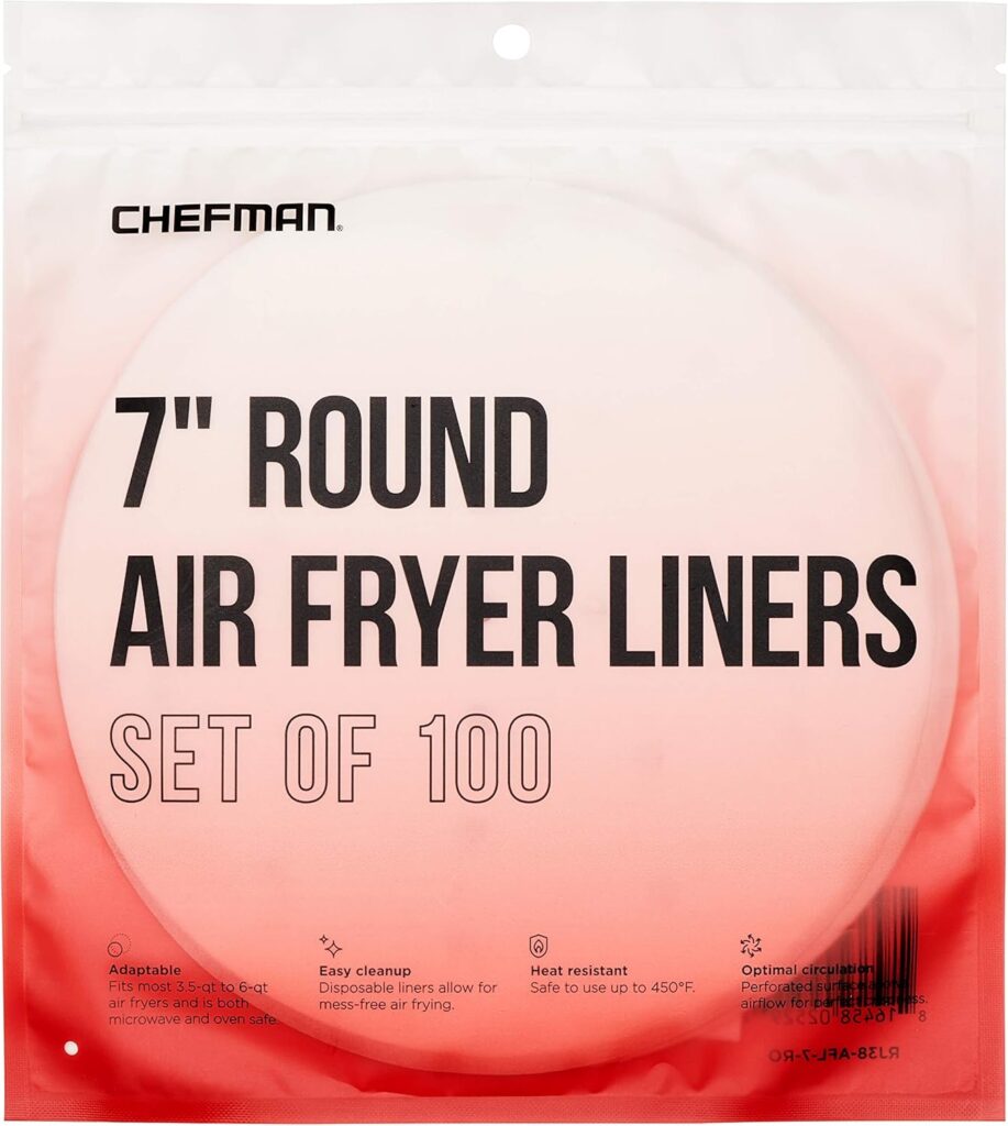 Chefman Disposable Air Fryer Liners, Heat-Resistant Parchment Paper For Baskets, Pack, 8x 8” Square Chefman Disposable Air Fryer Liners, Heat-Resistant Parchment Paper For Baskets, Pack, 8x 8” Square