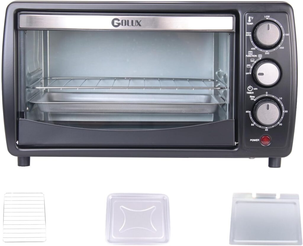 GT12 Black Countertop Toaster Oven, 12L Compact Small Oven, 1200W, Fits Slices, Cooking Modes, 60-Min Timer Adjustable Temperature, For Toast, Bake Broil, Ideal for Apartment Dorm GT12 Black Countertop Toaster Oven, 12L Compact Small Oven, 1200W, Fits Slices, Cooking Modes, 60-Min Timer Adjustable Temperature, For Toast, Bake Broil, Ideal for Apartment Dorm