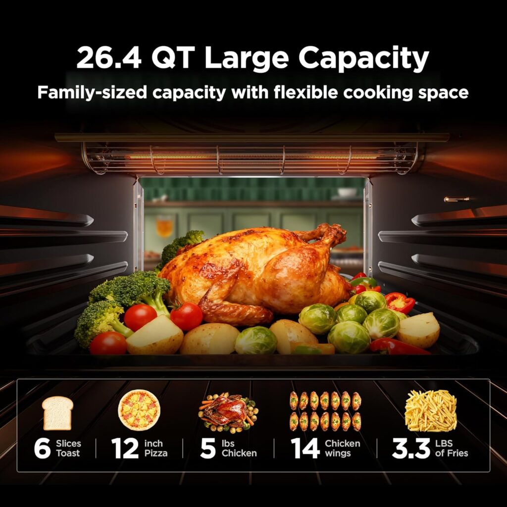 Midea Flexify Pro French Door Air Fryer Toaster Oven, Premium Cooking Experience with Precision Heat, Easy-Clean Enamel Interior Modern Control, 26.4 QT Midea Flexify Pro French Door Air Fryer Toaster Oven, Premium Cooking Experience with Precision Heat, Easy-Clean Enamel Interior Modern Control, 26.4 QT