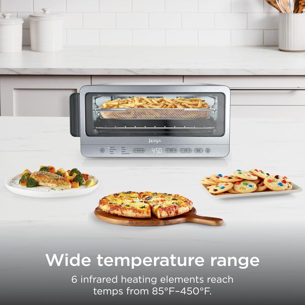 Ninja Air Fryer Toaster Oven Combo | 8-in-1 Functionality | Flip Up Away for Storage Space | Air Fry Basket, Sheet Pan, Wire Rack Removable Crumb Tray |1800 Watt | Stainless Steel | SP151 Ninja Air Fryer Toaster Oven Combo | 8-in-1 Functionality | Flip Up Away for Storage Space | Air Fry Basket, Sheet Pan, Wire Rack Removable Crumb Tray |1800 Watt | Stainless Steel | SP151