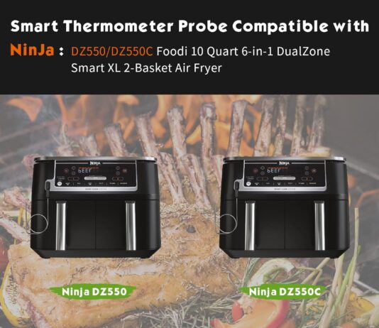 Smart Thermometer Probe for Ninja DZ550 Foodi 10 Quart 6-in-1 Smart XL 2-Basket Air Fryer, Replacement Temperature Meat Probe for Ninja Indoor Air Fryer Accessories 1 Pack