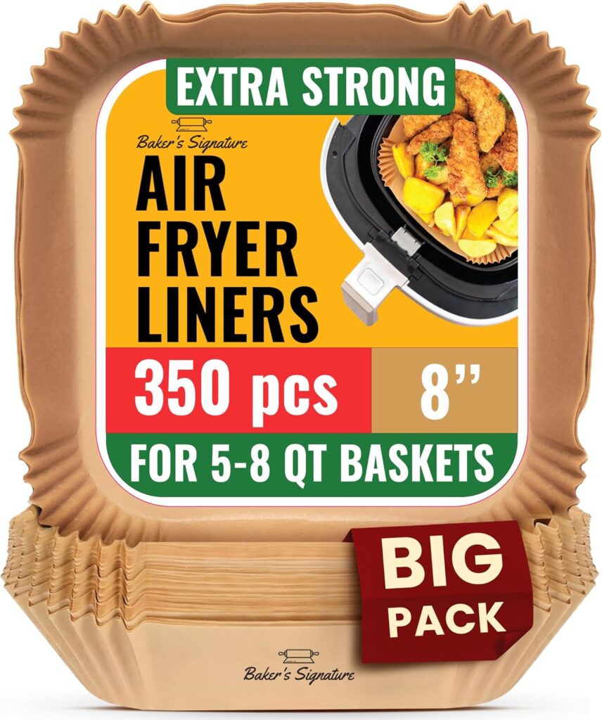 Air Fryer Liners for Ninja, Pcs Round Disposable Airfryer Paper Liners – Non-Stick and Oil Proof for Easy Cleanup, Great for Oven, Pans Baking – Inch for 5-8 qt Basket by Bakers Signature Air Fryer Liners for Ninja, Pcs Round Disposable Airfryer Paper Liners – Non-Stick and Oil Proof for Easy Cleanup, Great for Oven, Pans Baking – Inch for 5-8 qt Basket by Bakers Signature