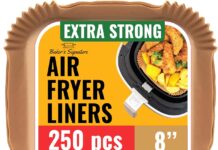 Air Fryer Liners for Ninja, 125 Pcs Round Disposable Airfryer Paper Liners – Non-Stick and Oil Proof for Easy Cleanup, Great for Oven, Pans & Baking – 8 Inch for 5-8 qt Basket by Baker’s Signature
