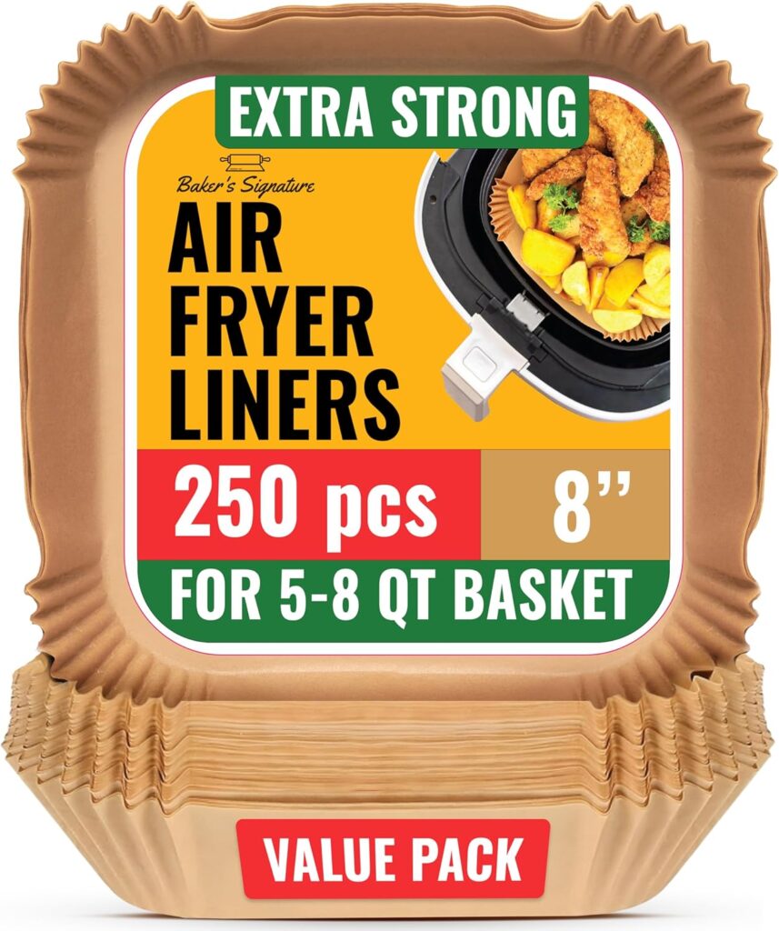 Air Fryer Liners for Ninja, Pcs Round Disposable Airfryer Paper Liners – Non-Stick and Oil Proof for Easy Cleanup, Great for Oven, Pans Baking – Inch for 5-8 qt Basket by Bakers Signature Air Fryer Liners for Ninja, Pcs Round Disposable Airfryer Paper Liners – Non-Stick and Oil Proof for Easy Cleanup, Great for Oven, Pans Baking – Inch for 5-8 qt Basket by Bakers Signature