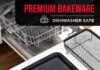 Bakken- Swiss Crisper Tray – 2-Piece Set – Gray Marble, Non-Stick Basket Design for Healthier Cooking in Regular Ovens – Achieve Perfectly Crispy Chips, Bacon and More