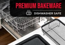 Bakken- Swiss Crisper Tray – 2-Piece Set – Gray Marble, Non-Stick Basket Design for Healthier Cooking in Regular Ovens – Achieve Perfectly Crispy Chips, Bacon and More