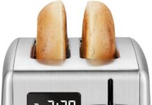 Elite Gourmet ECT-3100 4-Slice Long Slot Toaster | Extra Wide Slots for Bagels, Sourdough & Texas Toast | 6 Browning Settings | Reheat, Defrost & Cancel | Built-In Warming Rack | Stainless Steel