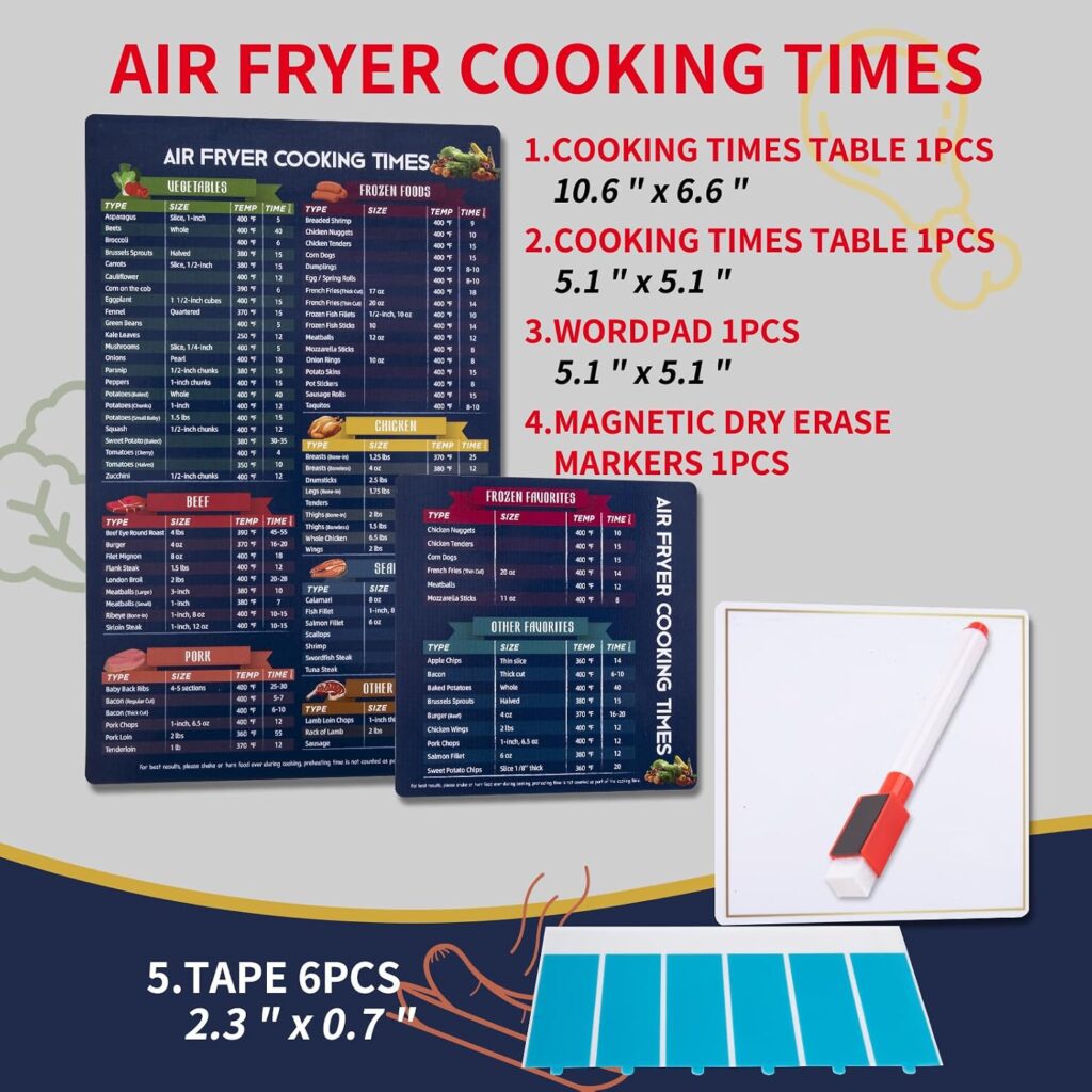Libite Air Fryer Cooking Times Magnetic Cheat Sheet For Beginners Experts, Cooking Guide Libite Air Fryer Cooking Times Magnetic Cheat Sheet For Beginners Experts, Cooking Guide