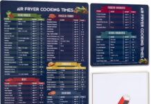 Libite Air Fryer Cooking Times Magnetic Cheat Sheet For Beginners & Experts, Cooking Guide