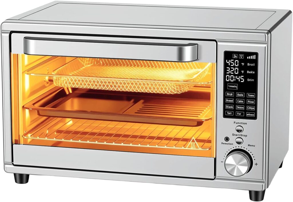 OLIXIS Toaster Oven Countertop, 29.6QT Air Fryer Toaster Oven Combo, 12-in-1 with Smart Probe, Broil, Bake, Toast Specialized Presets, Temp Up to 450°F, Accessories Included, Stainless Steel OLIXIS Toaster Oven Countertop, 29.6QT Air Fryer Toaster Oven Combo, 12-in-1 with Smart Probe, Broil, Bake, Toast Specialized Presets, Temp Up to 450°F, Accessories Included, Stainless Steel
