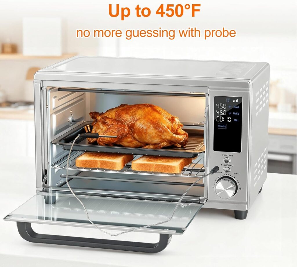 OLIXIS Toaster Oven Countertop, 29.6QT Air Fryer Toaster Oven Combo, 12-in-1 with Smart Probe, Broil, Bake, Toast Specialized Presets, Temp Up to 450°F, Accessories Included, Stainless Steel OLIXIS Toaster Oven Countertop, 29.6QT Air Fryer Toaster Oven Combo, 12-in-1 with Smart Probe, Broil, Bake, Toast Specialized Presets, Temp Up to 450°F, Accessories Included, Stainless Steel
