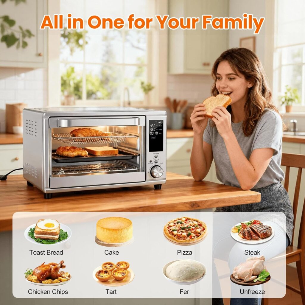 OLIXIS Toaster Oven Countertop, 29.6QT Air Fryer Toaster Oven Combo, 12-in-1 with Smart Probe, Broil, Bake, Toast Specialized Presets, Temp Up to 450°F, Accessories Included, Stainless Steel OLIXIS Toaster Oven Countertop, 29.6QT Air Fryer Toaster Oven Combo, 12-in-1 with Smart Probe, Broil, Bake, Toast Specialized Presets, Temp Up to 450°F, Accessories Included, Stainless Steel
