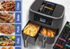 Air Fryer Magnetic Cheat Sheet Set, Air Fryer Accessories Cook Times, Airfryer Magnet Sheet Quick Reference Guide for Cooking and Frying (Black)