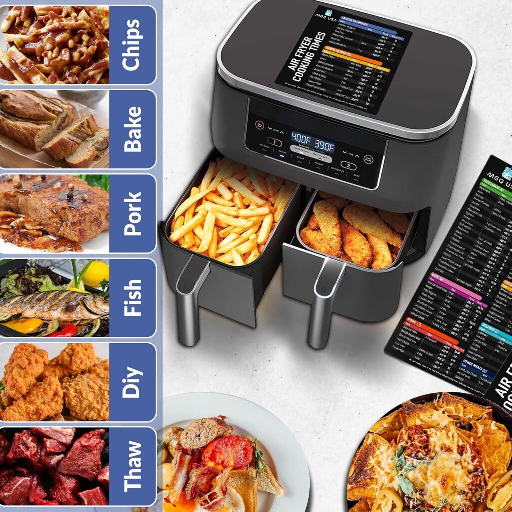 Air Fryer Magnetic Cheat Sheet Set, Air Fryer Accessories Cook Times, Airfryer Magnet Sheet Quick Reference Guide for Cooking and Frying (Black) Air Fryer Magnetic Cheat Sheet Set, Air Fryer Accessories Cook Times, Airfryer Magnet Sheet Quick Reference Guide for Cooking and Frying (Black)