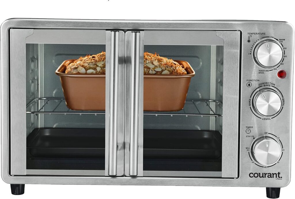 Courant French Door Convection Toaster Oven & Broiler, Bake Broil Toast Oven, Fits 9x13’’ Aluminum Baking Pan, 6-Slices, 10’’ Pizza, Convection Oven - Stainless Steel review | Air Fryer Reviews Courant French Door Convection Toaster Oven & Broiler, Bake Broil Toast Oven, Fits 9x13’’ Aluminum Baking Pan, 6-Slices, 10’’ Pizza, Convection Oven - Stainless Steel review