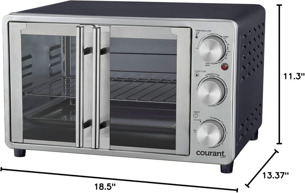 Courant French Door Convection Toaster Oven & Broiler, Bake Broil Toast Oven, Fits 9x13’’ Aluminum Baking Pan, 6-Slices, 10’’ Pizza, Convection Oven - Stainless Steel review | Air Fryer Reviews Courant French Door Convection Toaster Oven & Broiler, Bake Broil Toast Oven, Fits 9x13’’ Aluminum Baking Pan, 6-Slices, 10’’ Pizza, Convection Oven - Stainless Steel review