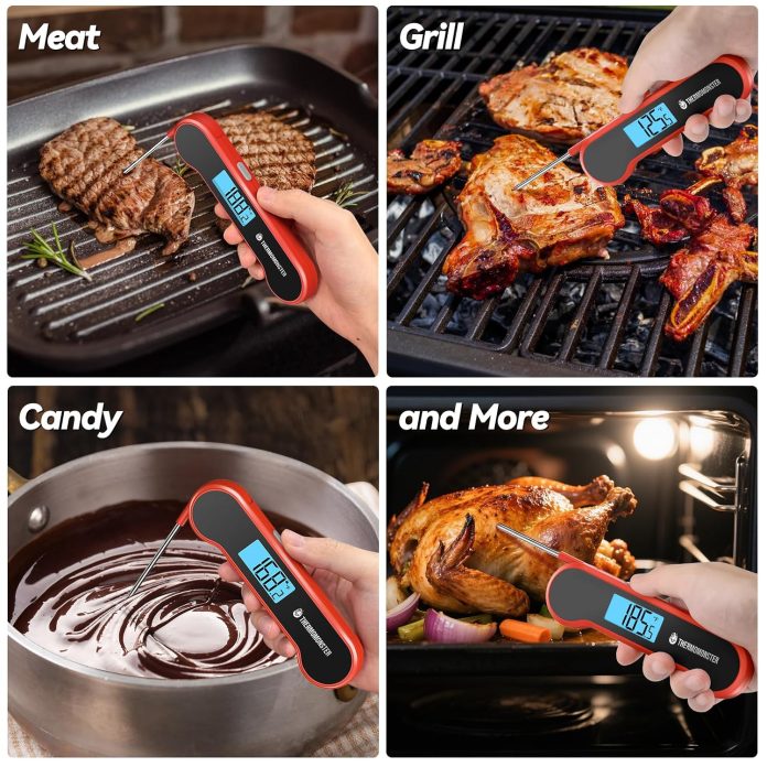 0.5 Sec Instant Read Meat Thermometer Digital for Cooking, Red 0.5 Sec Instant Read Meat Thermometer Digital for Cooking, Red