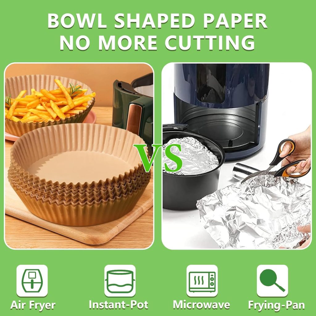 200PCS Air Fryer Liners Disposable: Round review | Air Fryer Reviews 200PCS Air Fryer Liners Disposable: Round Inch Non-Stick Airfryer Paper Liners - Food Grade Parchment Paper for QT