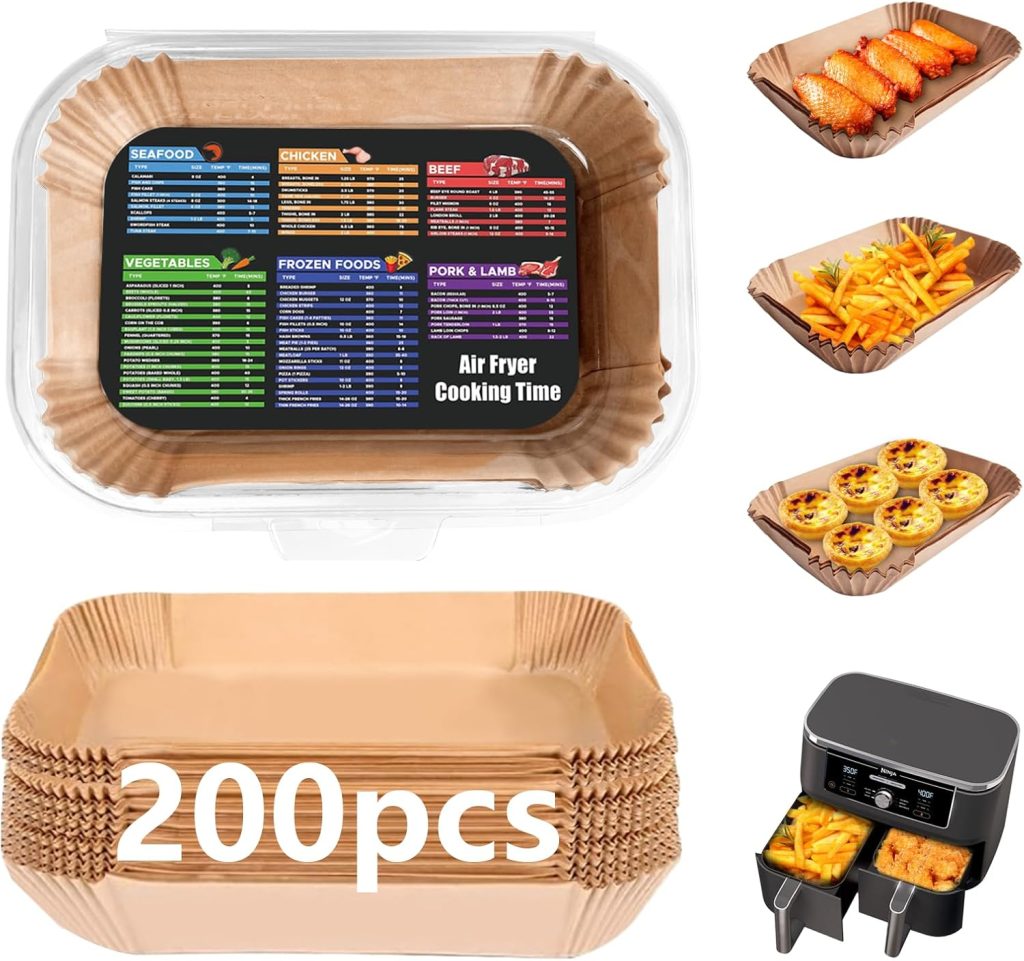200PCS Air Fryer Liners Disposable: Round review | Air Fryer Reviews 200PCS Air Fryer Liners Disposable: Round Inch Non-Stick Airfryer Paper Liners - Food Grade Parchment Paper for QT