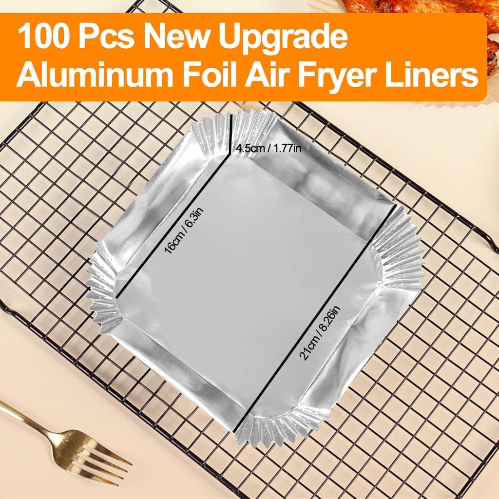Air Fryer Liners review | Air Fryer Reviews Air Fryer Liners, 100Pcs Aluminum Foil Air Fryer Disposable Paper Liner