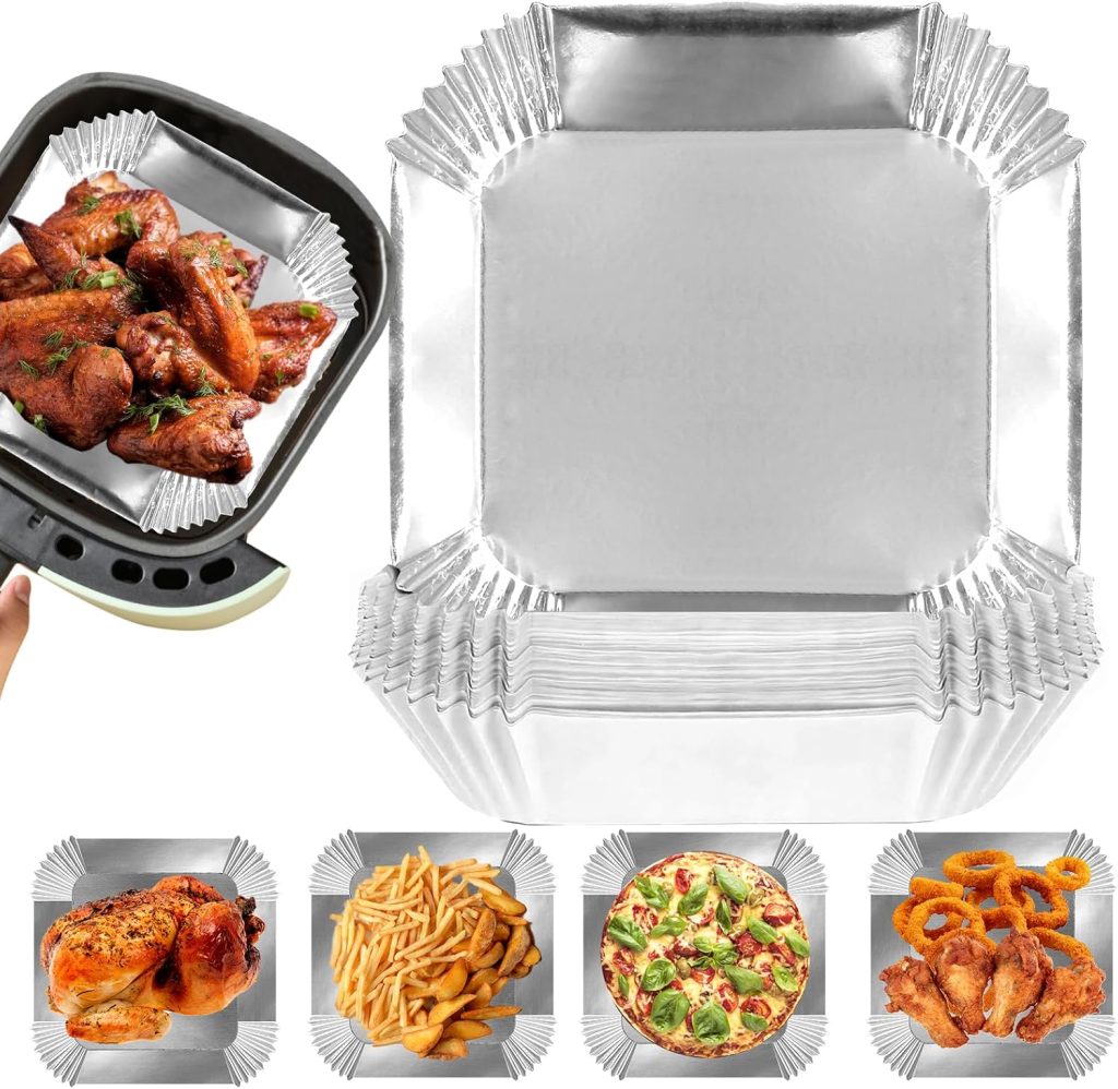 Air Fryer Liners review | Air Fryer Reviews Air Fryer Liners, 100Pcs Aluminum Foil Air Fryer Disposable Paper Liner