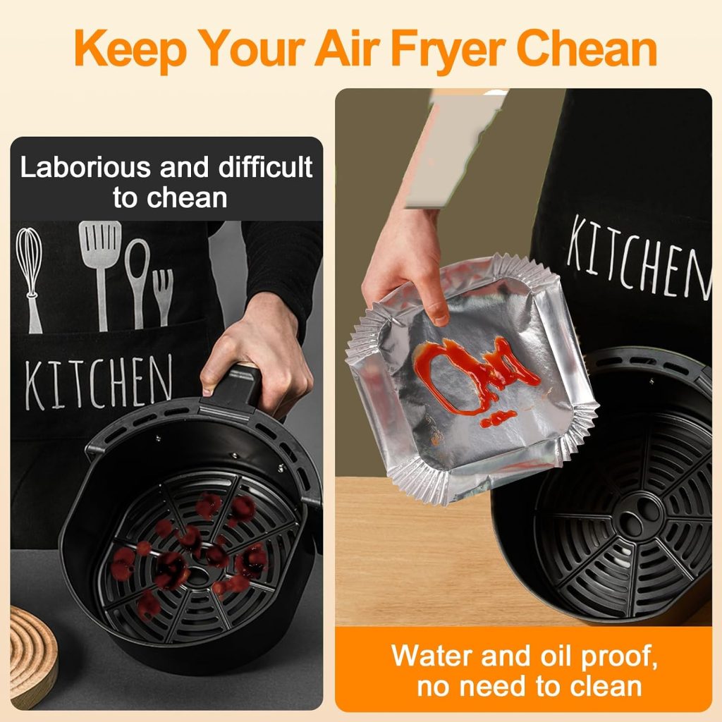 Air Fryer Liners review | Air Fryer Reviews Air Fryer Liners, 100Pcs Aluminum Foil Air Fryer Disposable Paper Liner
