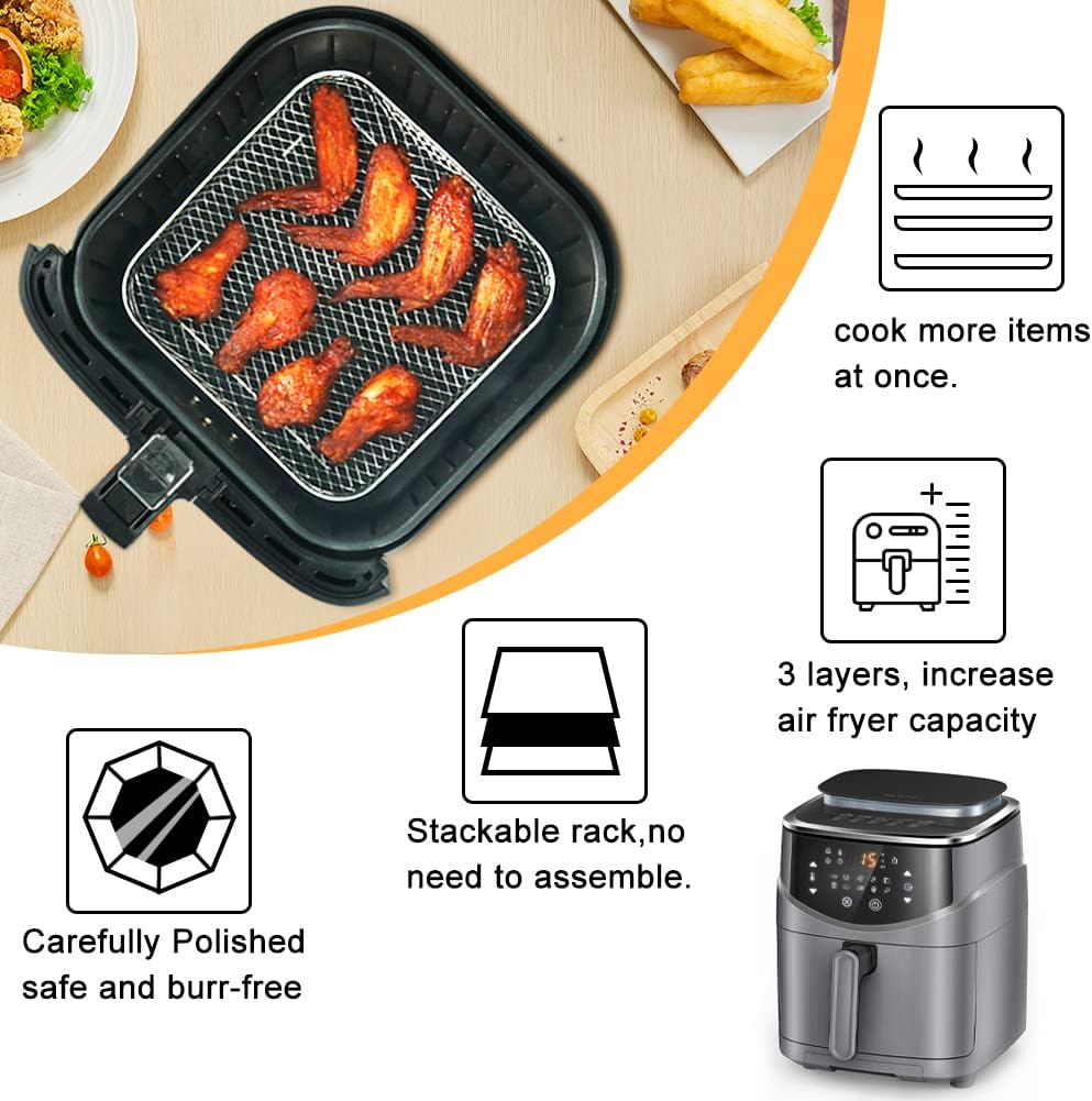 Product Name: BYKITCHEN 8 inch Square Air Fryer Rack for Cosori,Ninja,Gourmia Airfryer review | Air Fryer Reviews BYKITCHEN inch Square Air Fryer Rack for Cosori,Ninja,Gourmia Airfryer