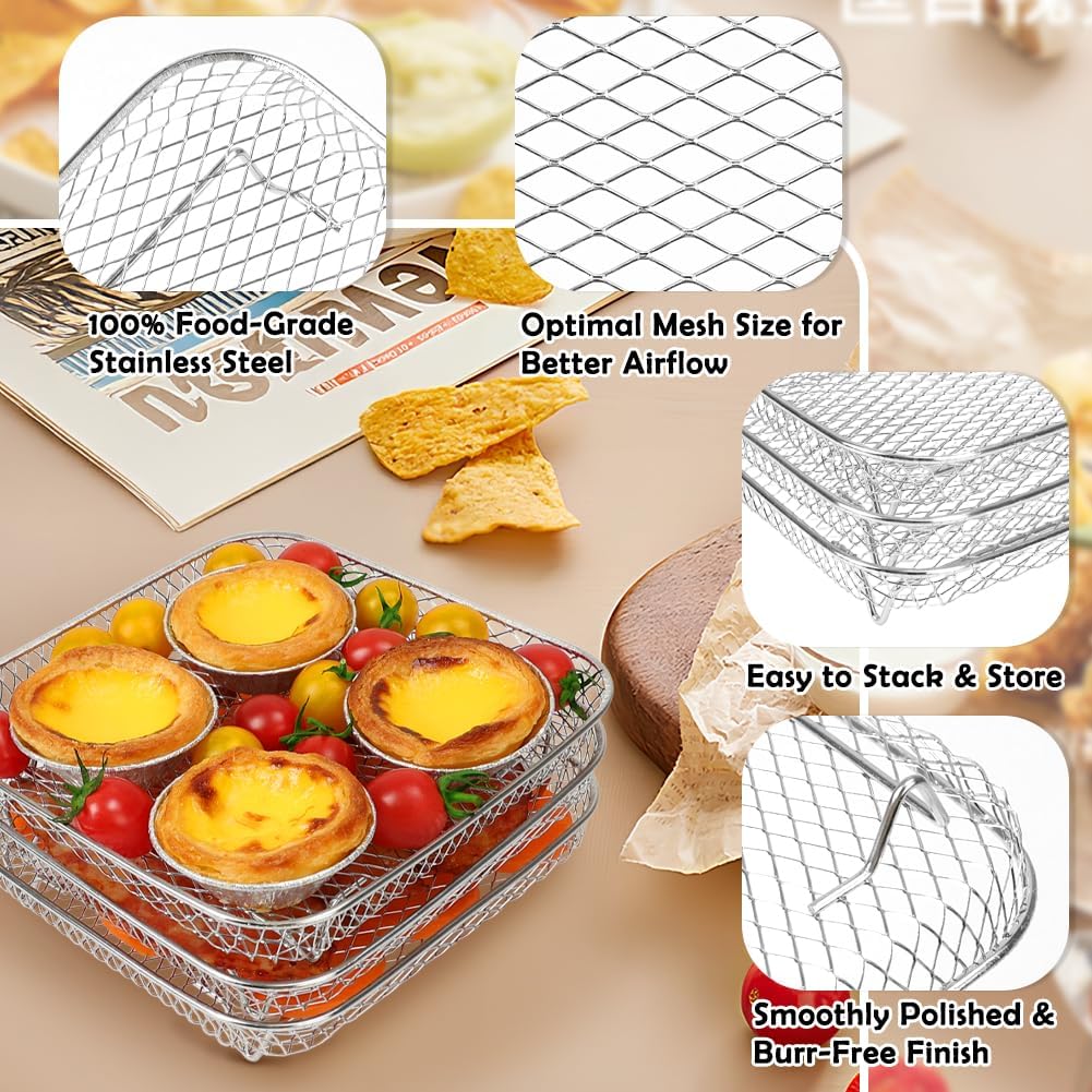 Product Name: BYKITCHEN 8 inch Square Air Fryer Rack for Cosori,Ninja,Gourmia Airfryer review | Air Fryer Reviews BYKITCHEN inch Square Air Fryer Rack for Cosori,Ninja,Gourmia Airfryer