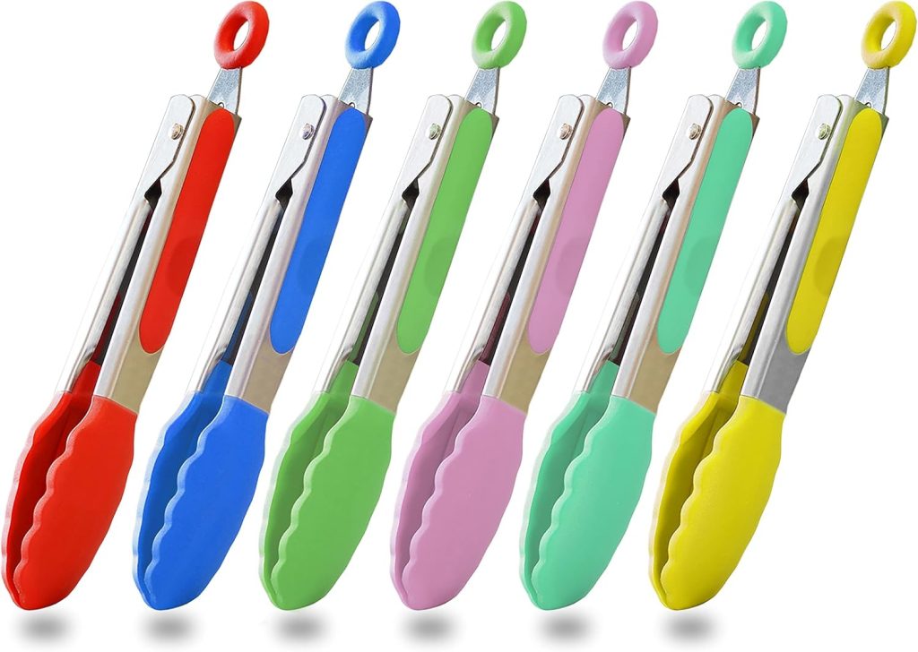 HINMAY Small Silicone Tongs 7-Inch Mini Serving Tongs, Set of 3 (Black Gray White) review | Air Fryer Reviews HINMAY Small Silicone Tongs 7-Inch Mini Serving Tongs, Set of (Black Gray White)