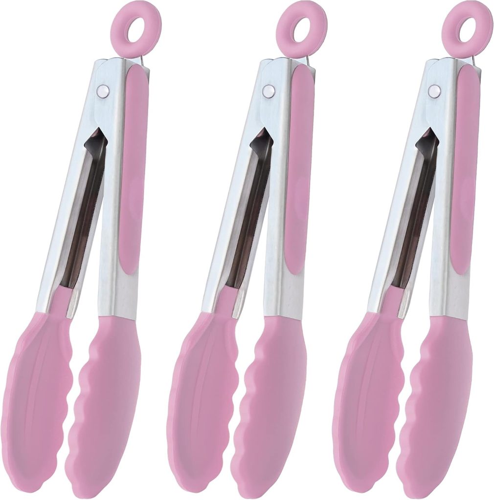 HINMAY Small Silicone Tongs 7-Inch Mini Serving Tongs, Set of 3 (Black Gray White) review | Air Fryer Reviews HINMAY Small Silicone Tongs 7-Inch Mini Serving Tongs, Set of (Black Gray White)