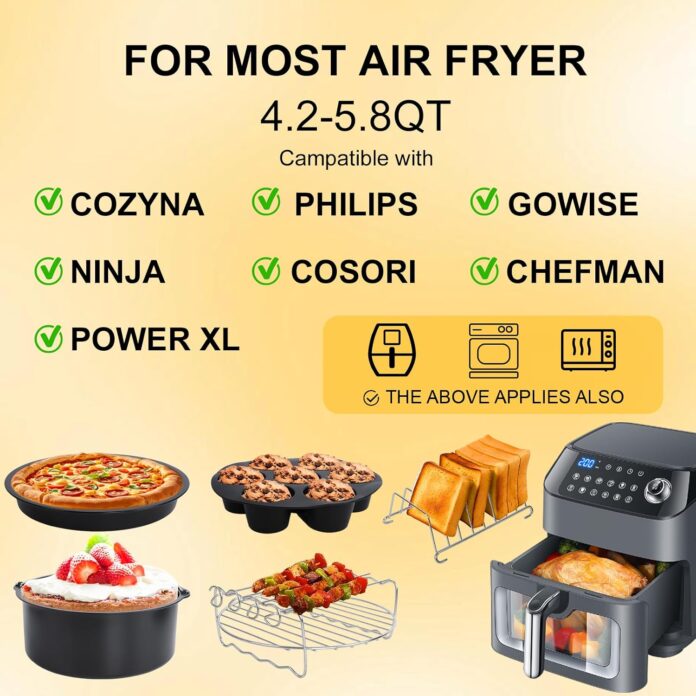 https://www.amazon.com/dp/B0F23RTC1R - Air Fryer Accessories Kit 12pcs Universal for 4, 4.2, 5, 5.5, 5.8 QT Gowise Cosori Phillips Ninja Cozyna Air Fryer review https://www.amazon.com/dp/B0F23RTC1R - Air Fryer Accessories Kit 12pcs Universal for 4, 4.2, 5, 5.5, 5.8 QT Gowise Cosori Phillips Ninja Cozyna Air Fryer review