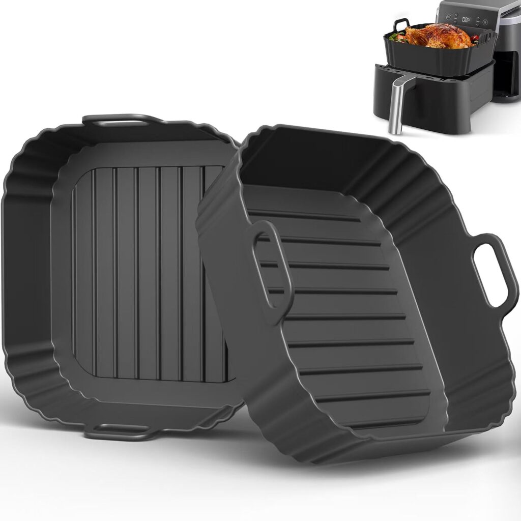 Square Silicone Air Fryer Liners 2 Pack 5-6.5QT for Ninja AF141/181 review | Air Fryer Reviews Square Silicone Air Fryer Liners Pack 5-6.5QT for Ninja AF141/181