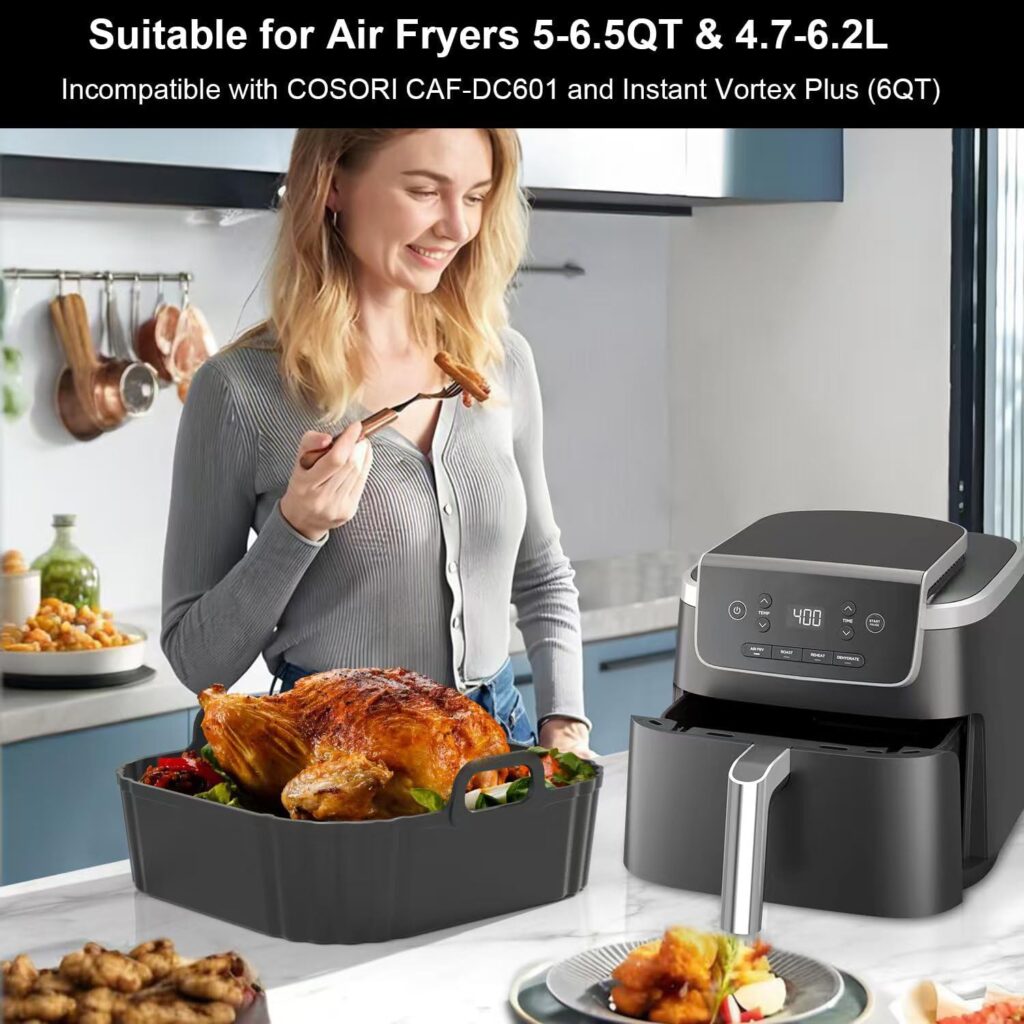 Square Silicone Air Fryer Liners 2 Pack 5-6.5QT for Ninja AF141/181 review | Air Fryer Reviews Square Silicone Air Fryer Liners Pack 5-6.5QT for Ninja AF141/181