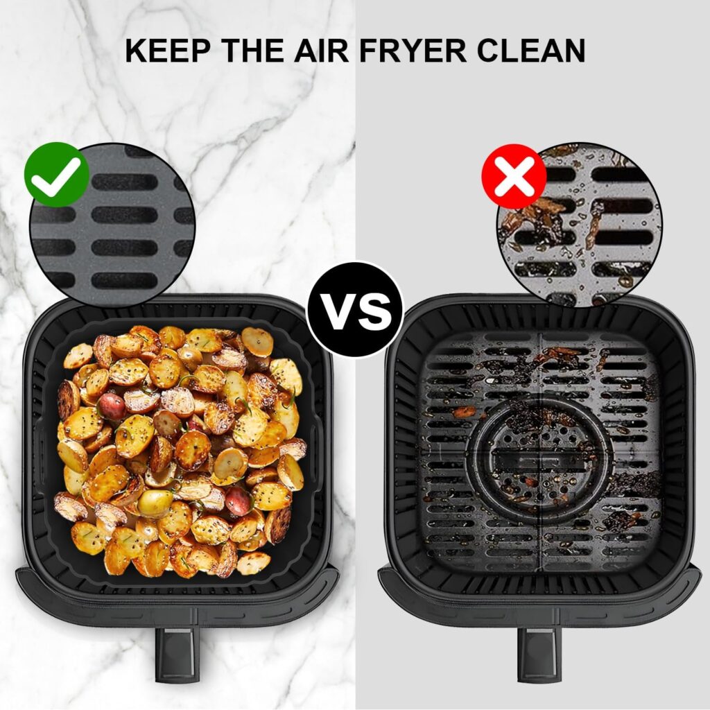 Square Silicone Air Fryer Liners 2 Pack 5-6.5QT for Ninja AF141/181 review | Air Fryer Reviews Square Silicone Air Fryer Liners Pack 5-6.5QT for Ninja AF141/181